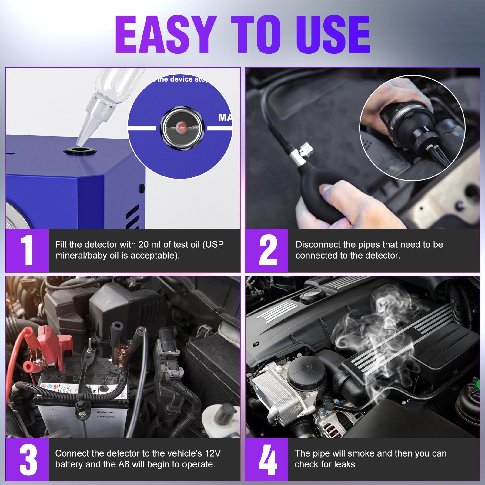 Detector de fugas de humo para automóviles VXSCAN, Probador - Imagen 4