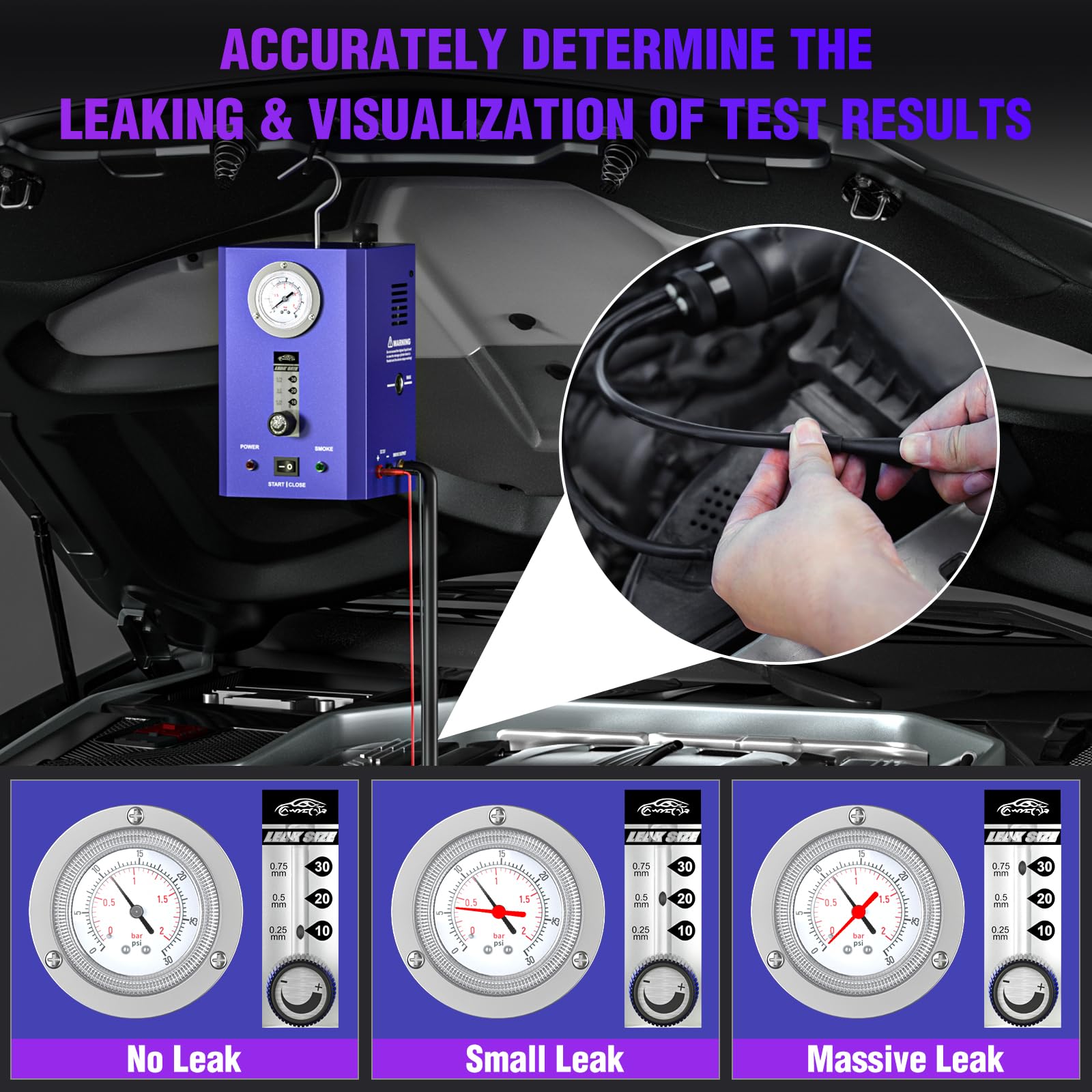 Detector de fugas de humo para automóviles VXSCAN, Probador - Imagen 8