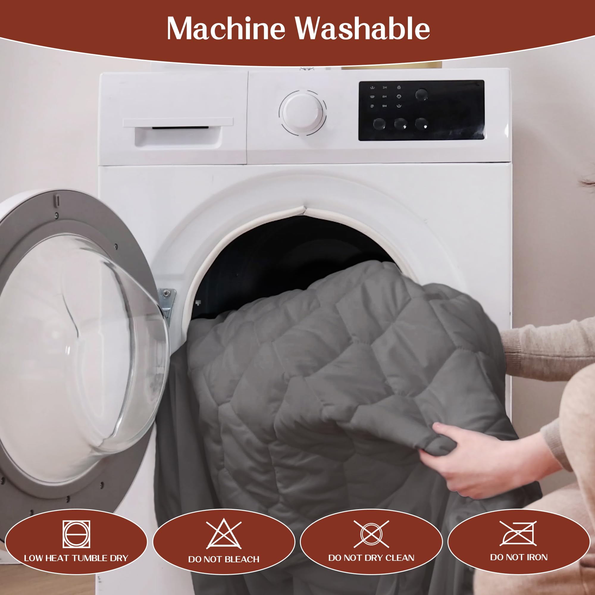 Protector de colchón Queen GOONIK, -Gris - Imagen 7