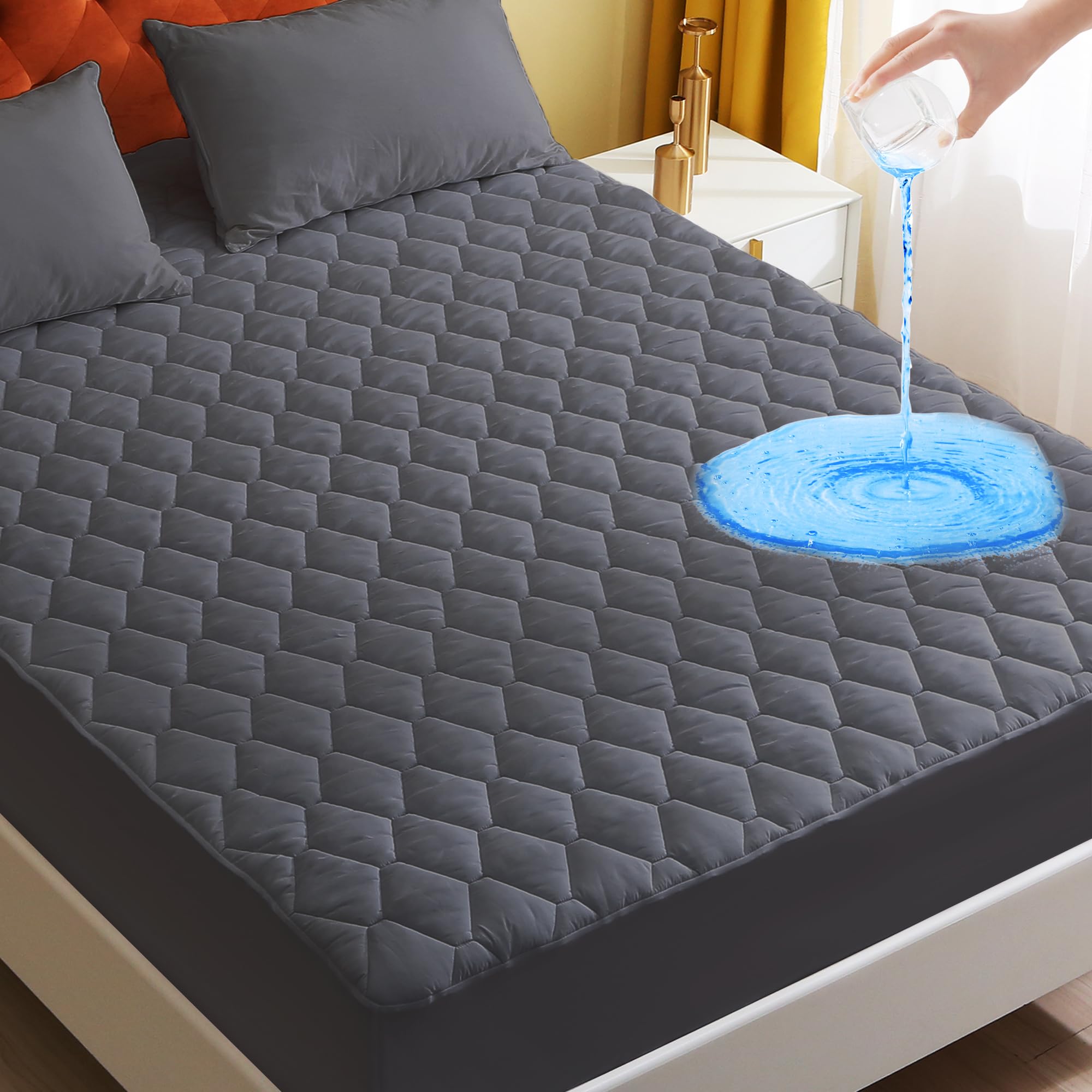 Protector de colchón Queen GOONIK, -Gris