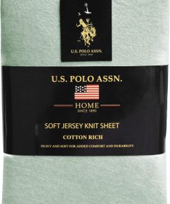 Juego de sábanas de algodón U.S. Polo Assn. Jersey de 1800