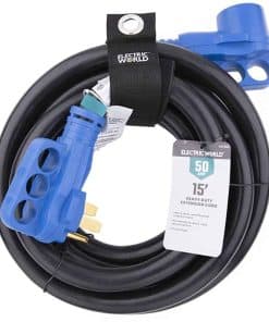 Cable de Extensión Pesado de 15 pies de 50 Amperios para RV