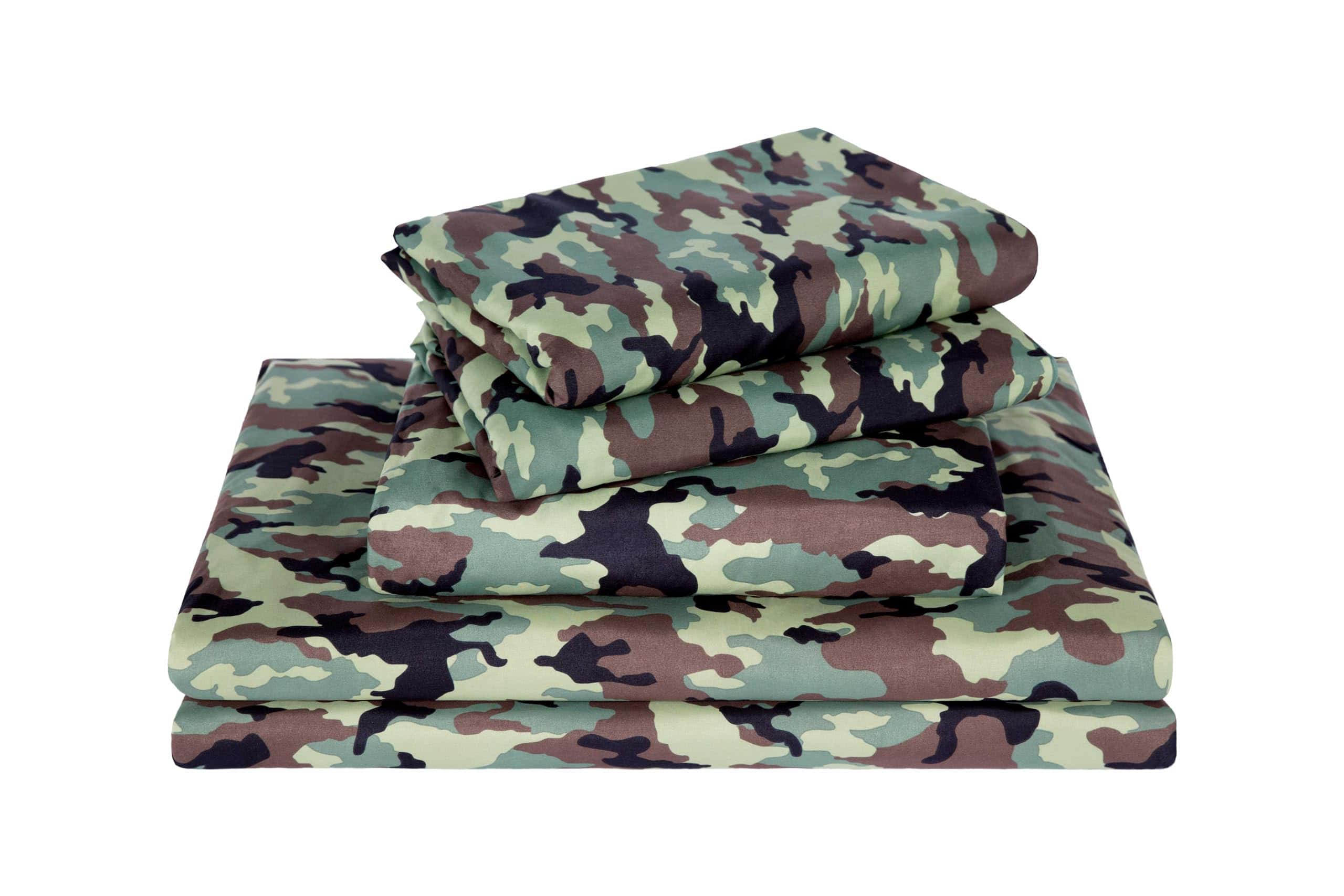 Juego de sábanas Chezmoi Collection -Verde Camuflaje
