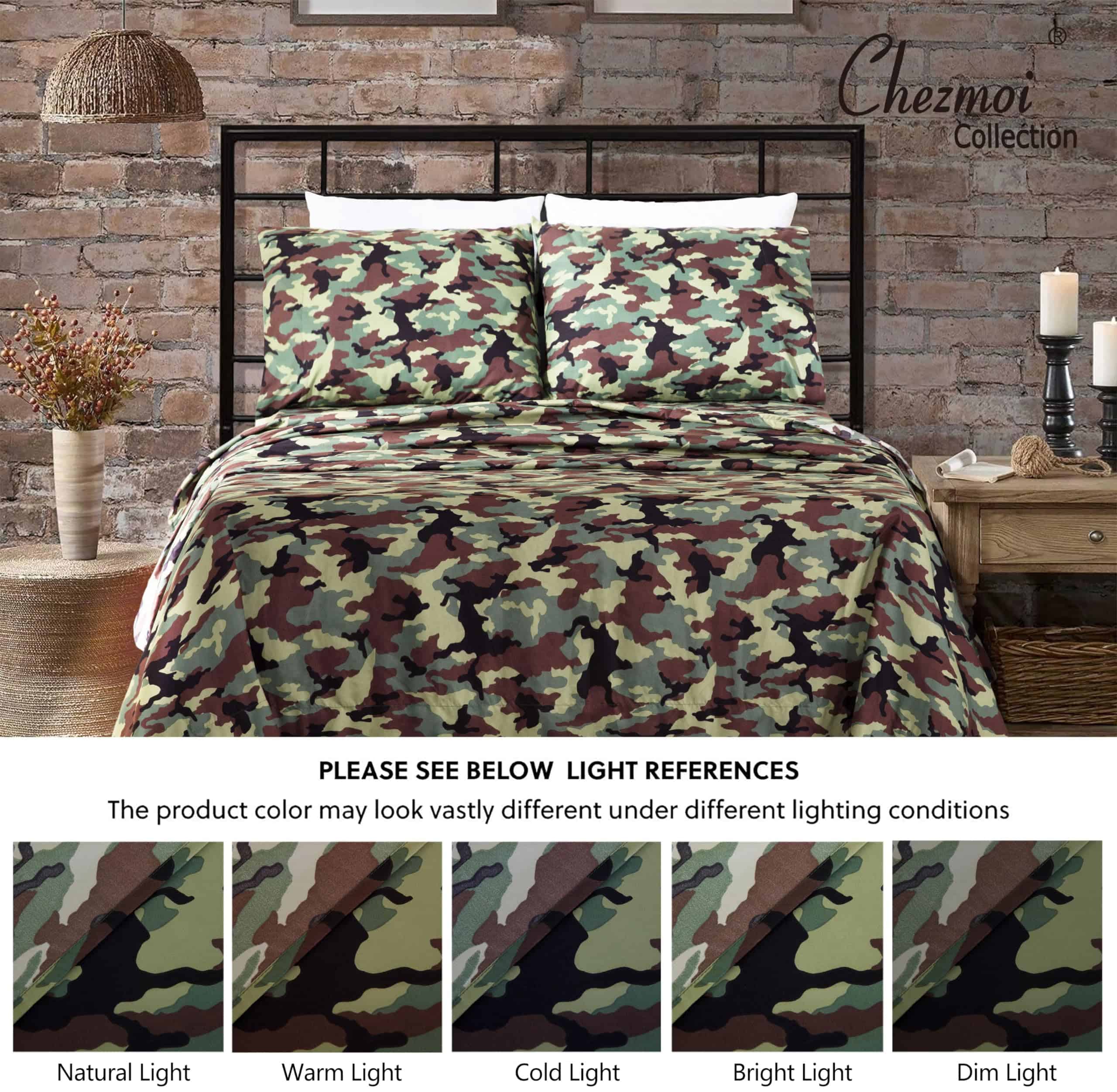 Juego de sábanas Chezmoi Collection -Verde Camuflaje - Imagen 6