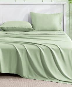 Juego de sábanas Queen INFIIXSO Verde Salvia - 100% Rayón