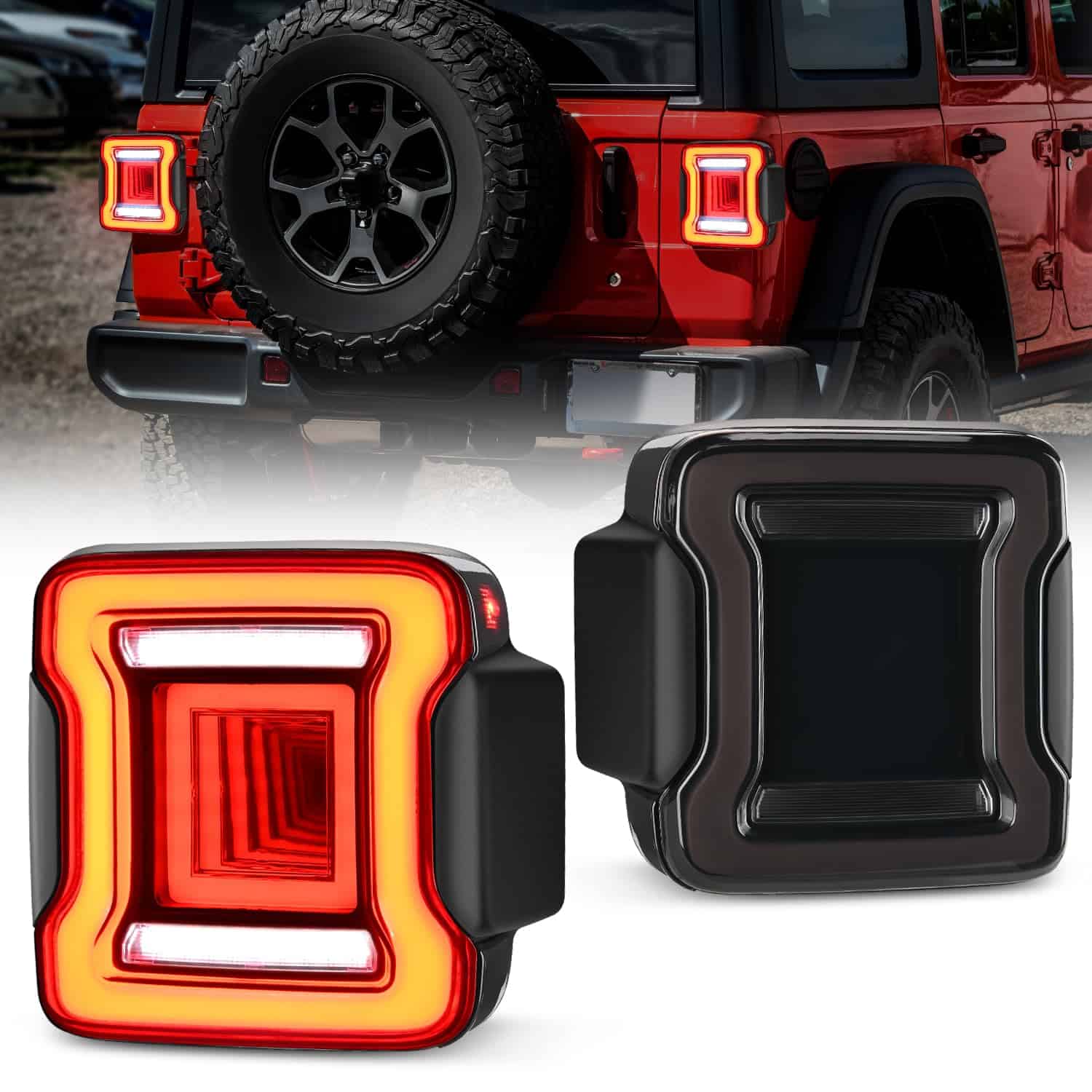 Nilight JL Tail Light LED Lente Ahumado LED Luz de Reversa