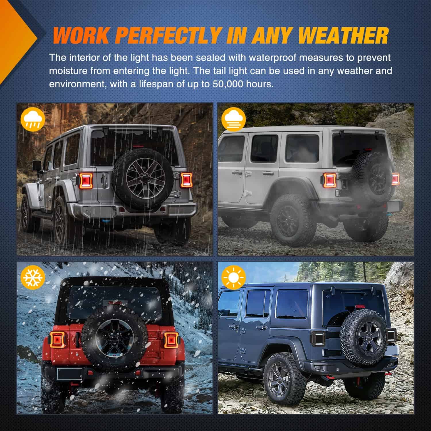 Nilight JL Tail Light LED Lente Ahumado LED Luz de Reversa - Imagen 8