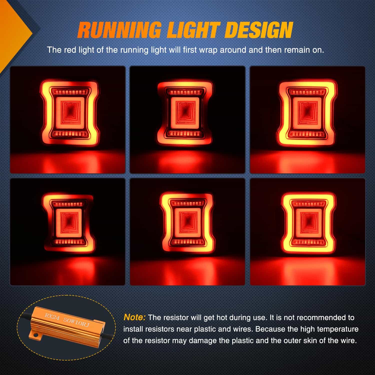 Nilight JL Tail Light LED Lente Ahumado LED Luz de Reversa - Imagen 7