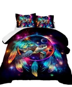 Juego de Cama 3D Color Dream Catcher Turtle para Niños,