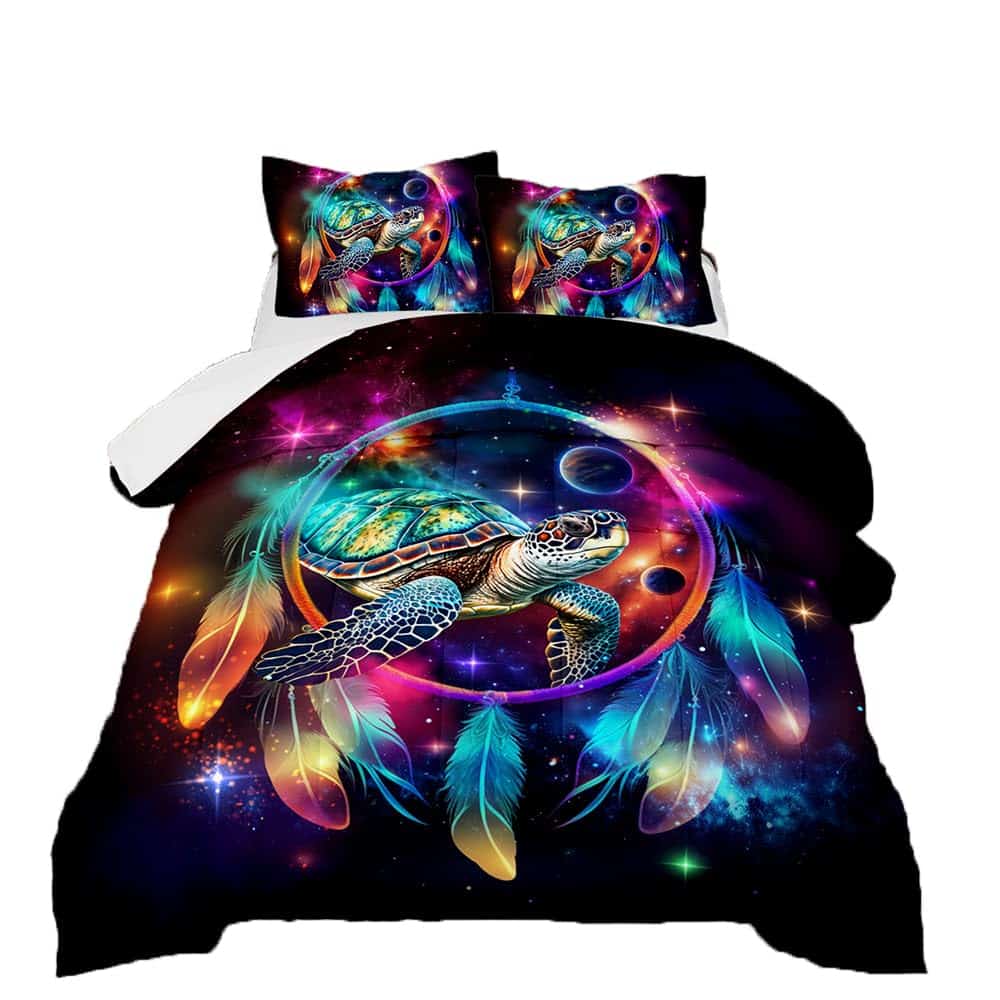 Juego de Cama 3D Color Dream Catcher Turtle para Niños,
