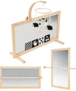 Espejo Montessori para Bebés en la Pared, Barra de Apoyo