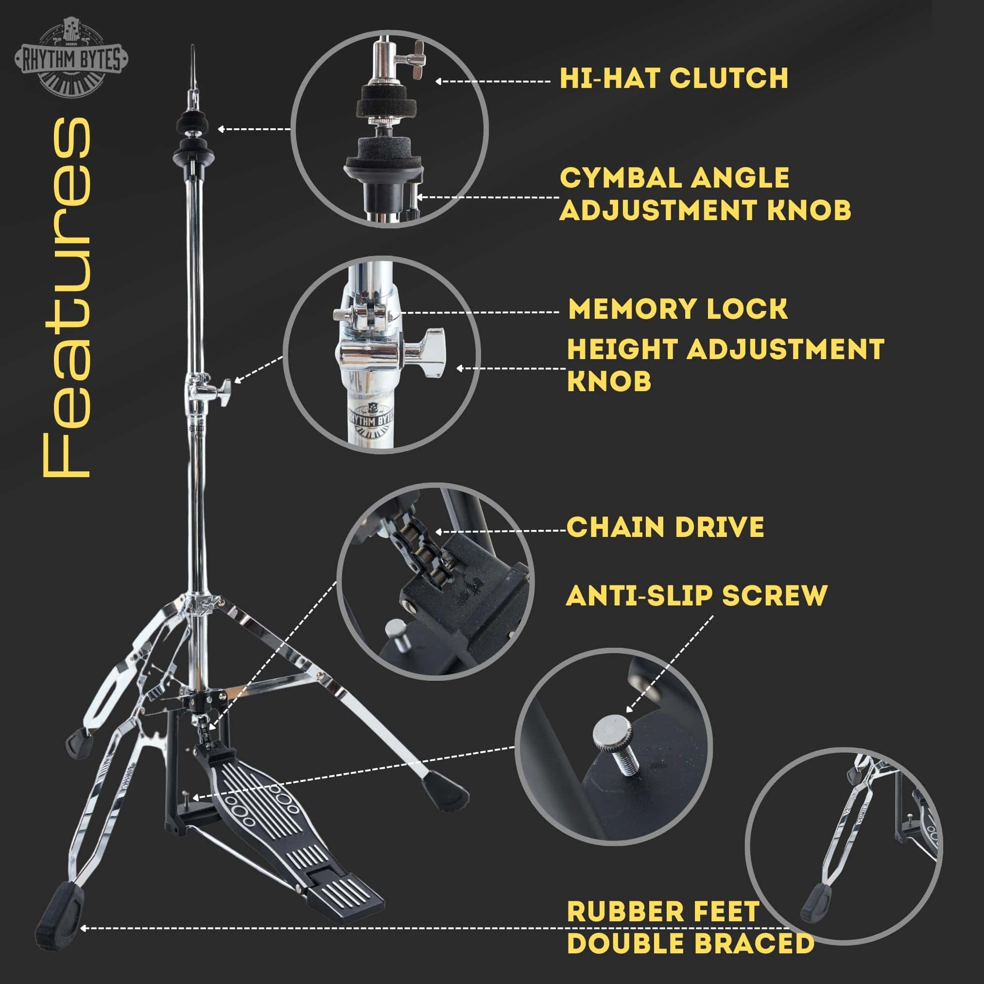 Soporte para Hi-Hat de Platillos Rhythm Bytes | Soporte - Imagen 5