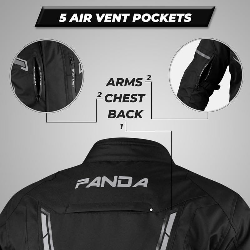 Chamarra de Motocicleta PANDA CYCLE GEAR para -Negro - Imagen 7