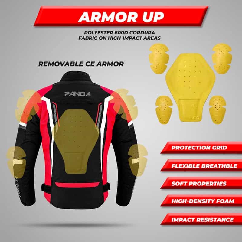 Chamarra de Moto PANDA CYCLE GEAR para -Roja - Imagen 6