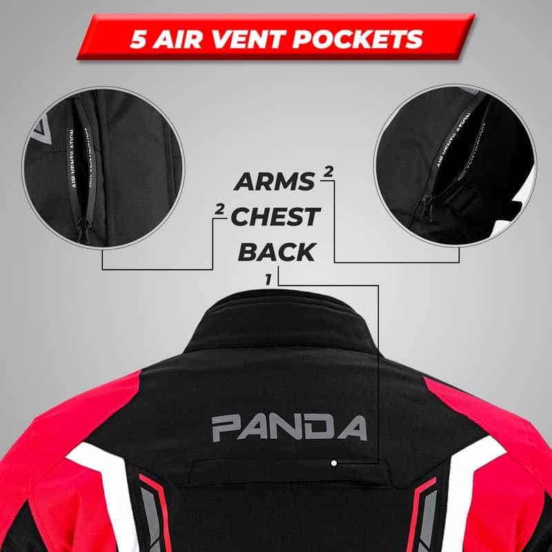 Chamarra de Moto PANDA CYCLE GEAR para -Roja - Imagen 7