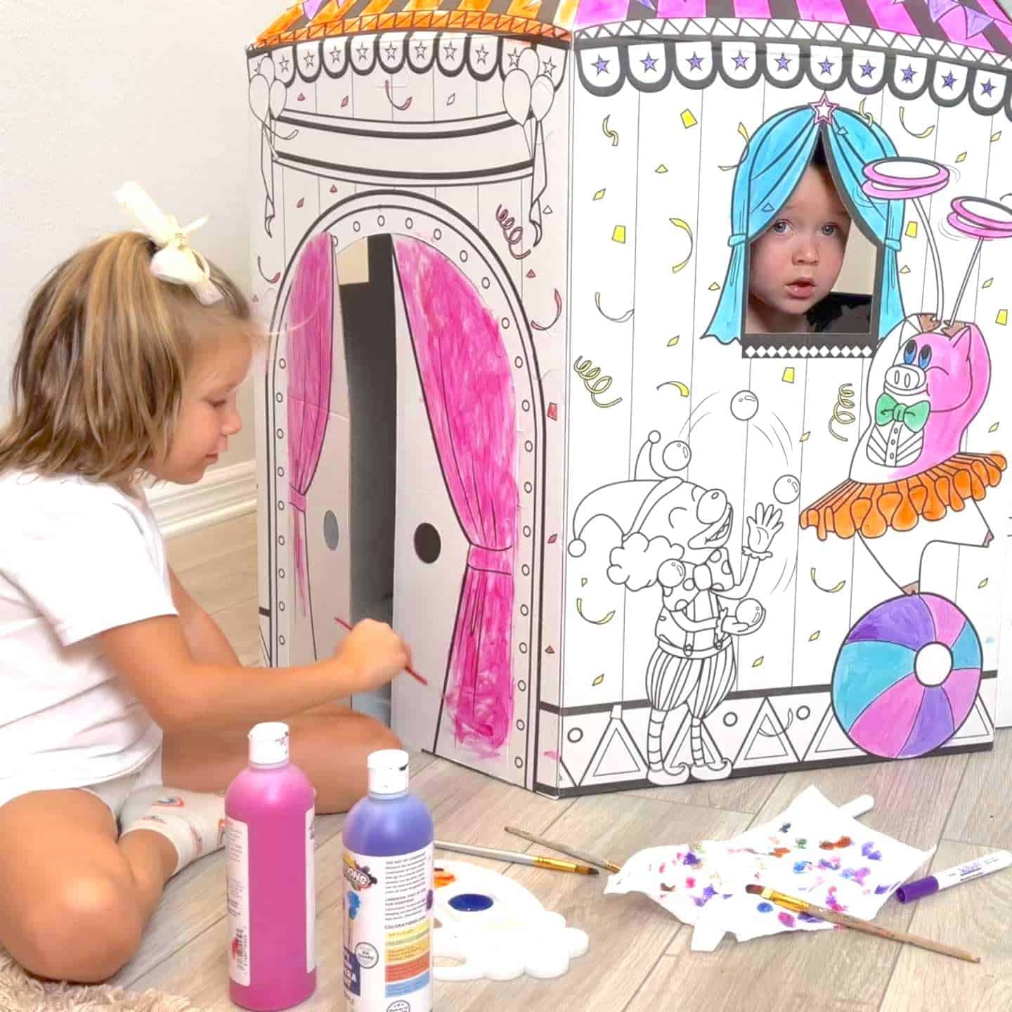 NonoTree Circus - Casita de cartón grande para colorear - Imagen 10