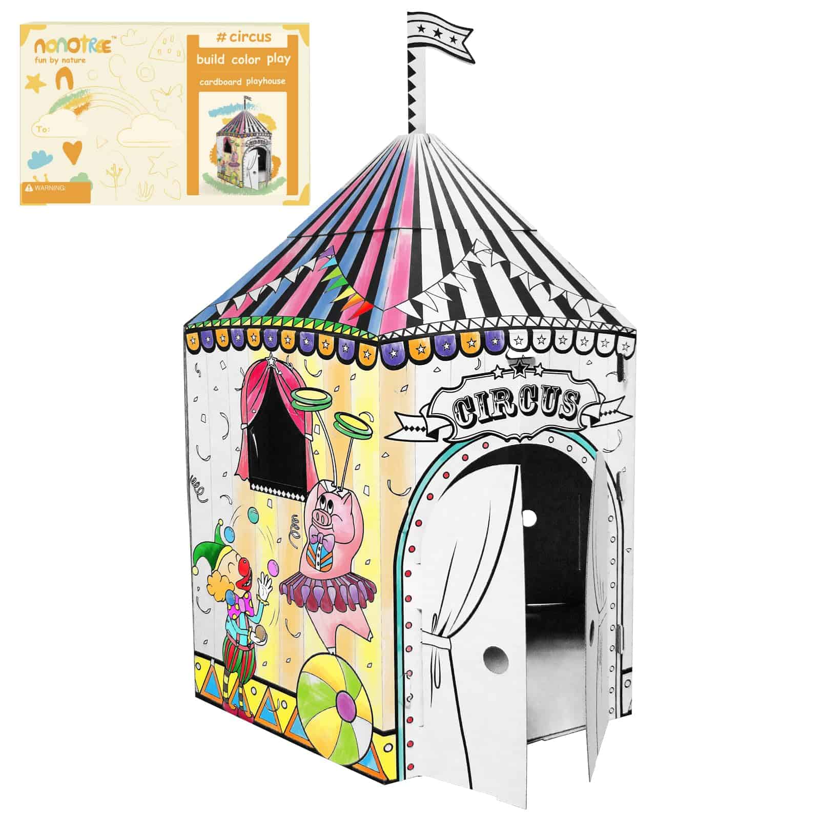 NonoTree Circus - Casita de cartón grande para colorear