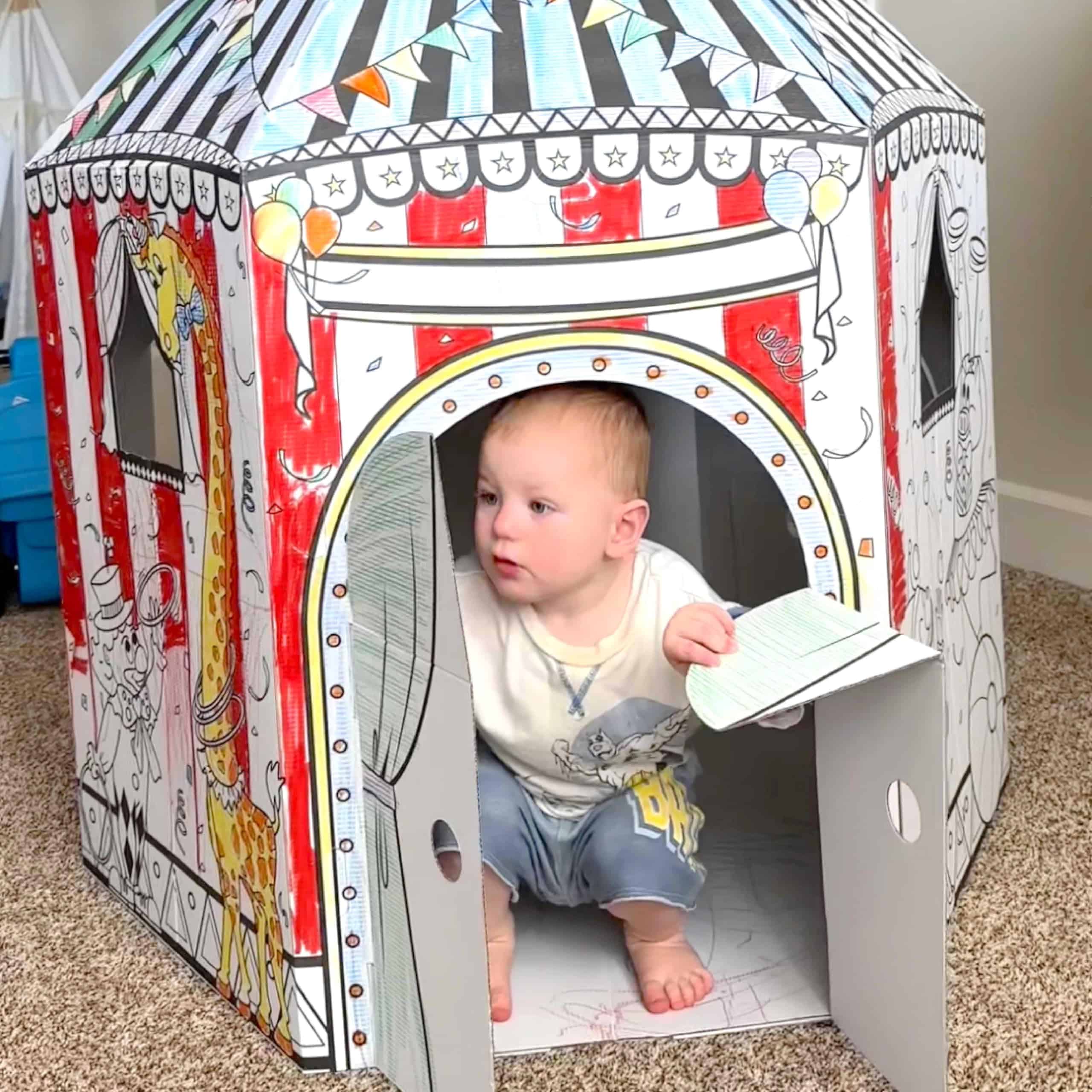 NonoTree Circus - Casita de cartón grande para colorear - Imagen 9