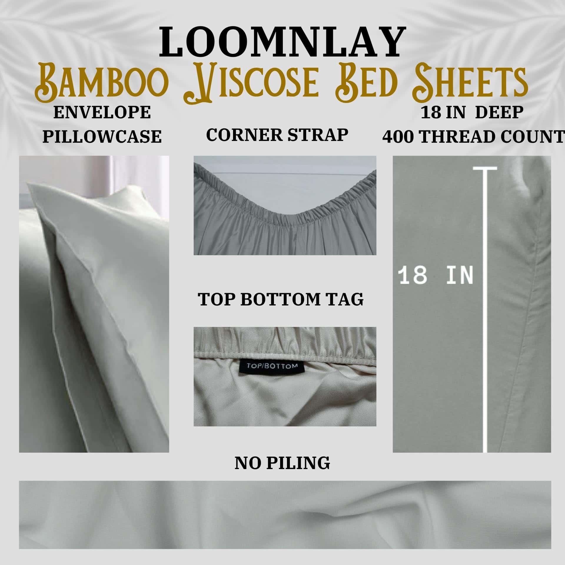 Juego de sábanas de lujo LoomnLay Queen Bamboo Viscose | - Imagen 4