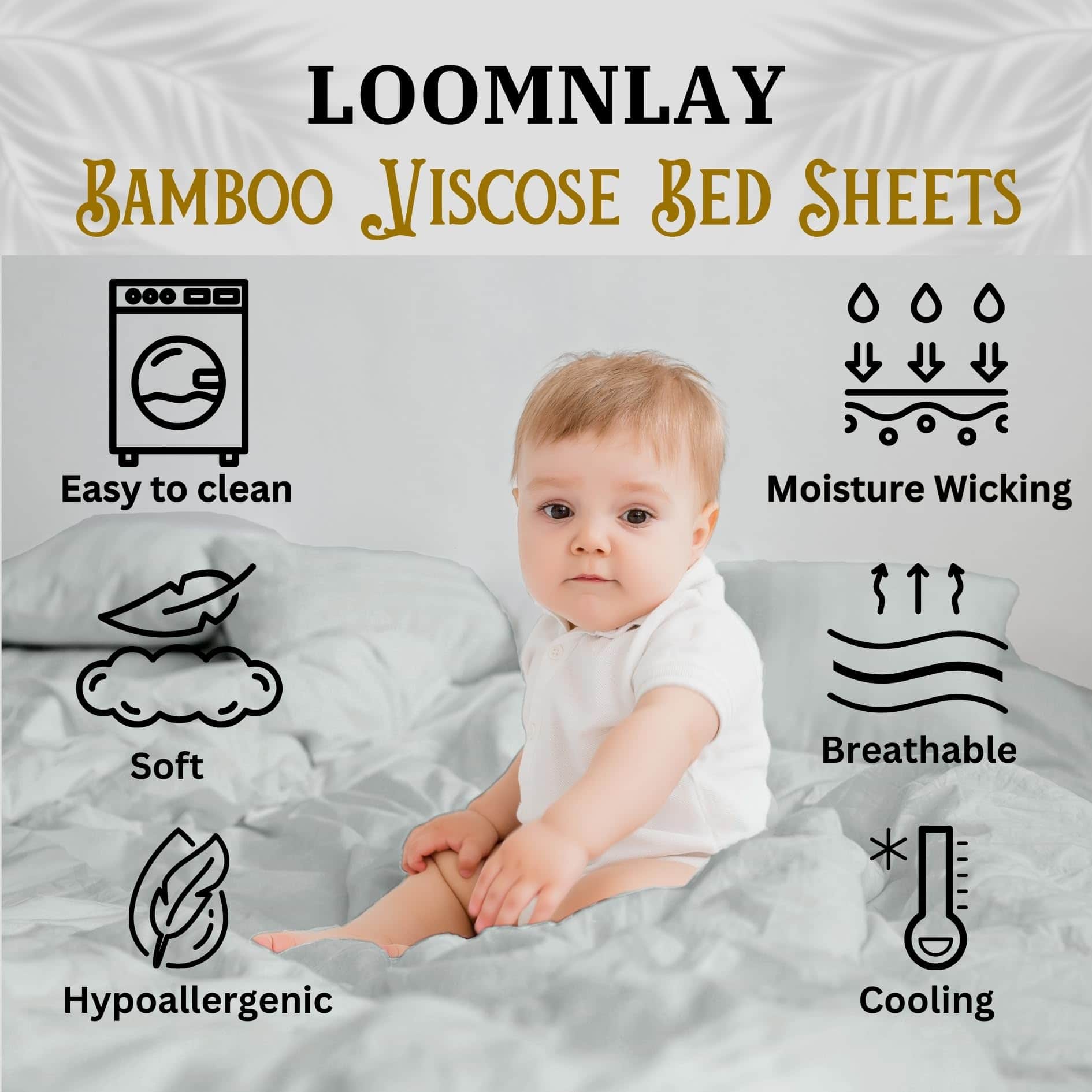 Juego de sábanas de lujo LoomnLay Queen Bamboo Viscose | - Imagen 3