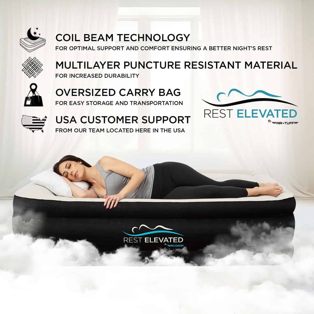 Colchón de aire de lujo RestElevated con parte superior de - Imagen 5
