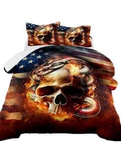 Juego de Cama con Temática de Calavera de Serpiente de