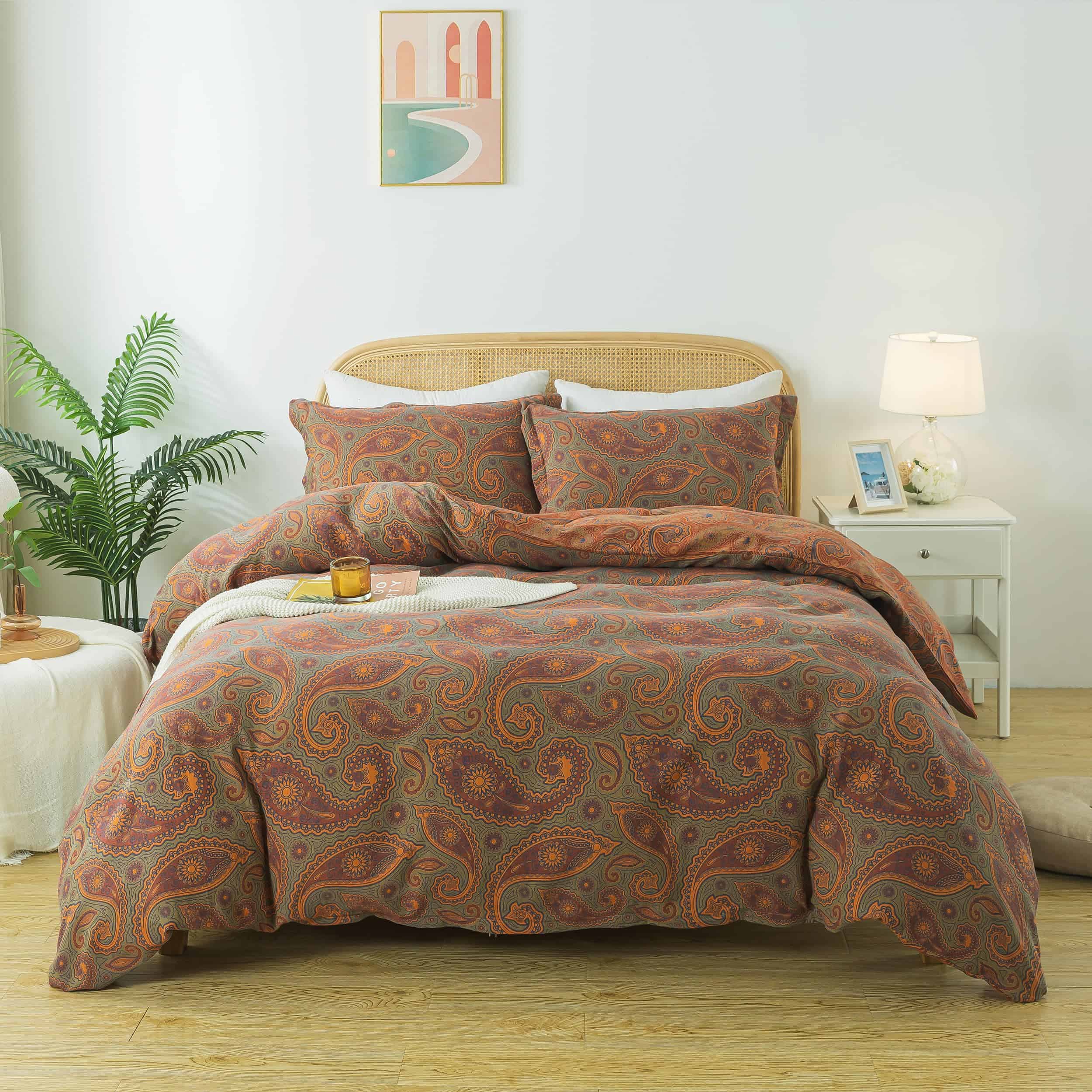 Juego de Ropa de Cama con Estilo Barroco Vintage Azul