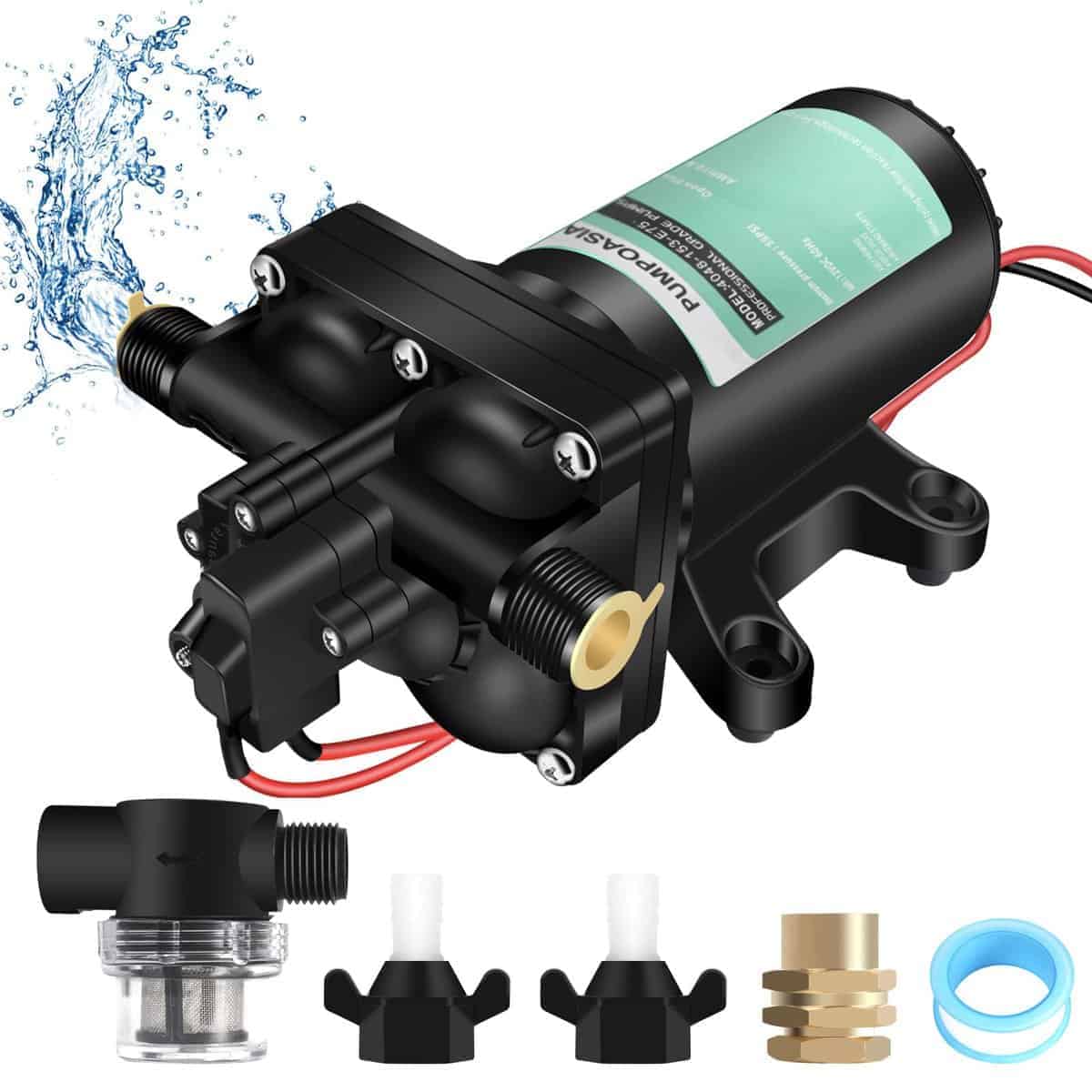 Bomba de Agua para RV 12V, 4GPM-55PSI Bomba de Agua DC con