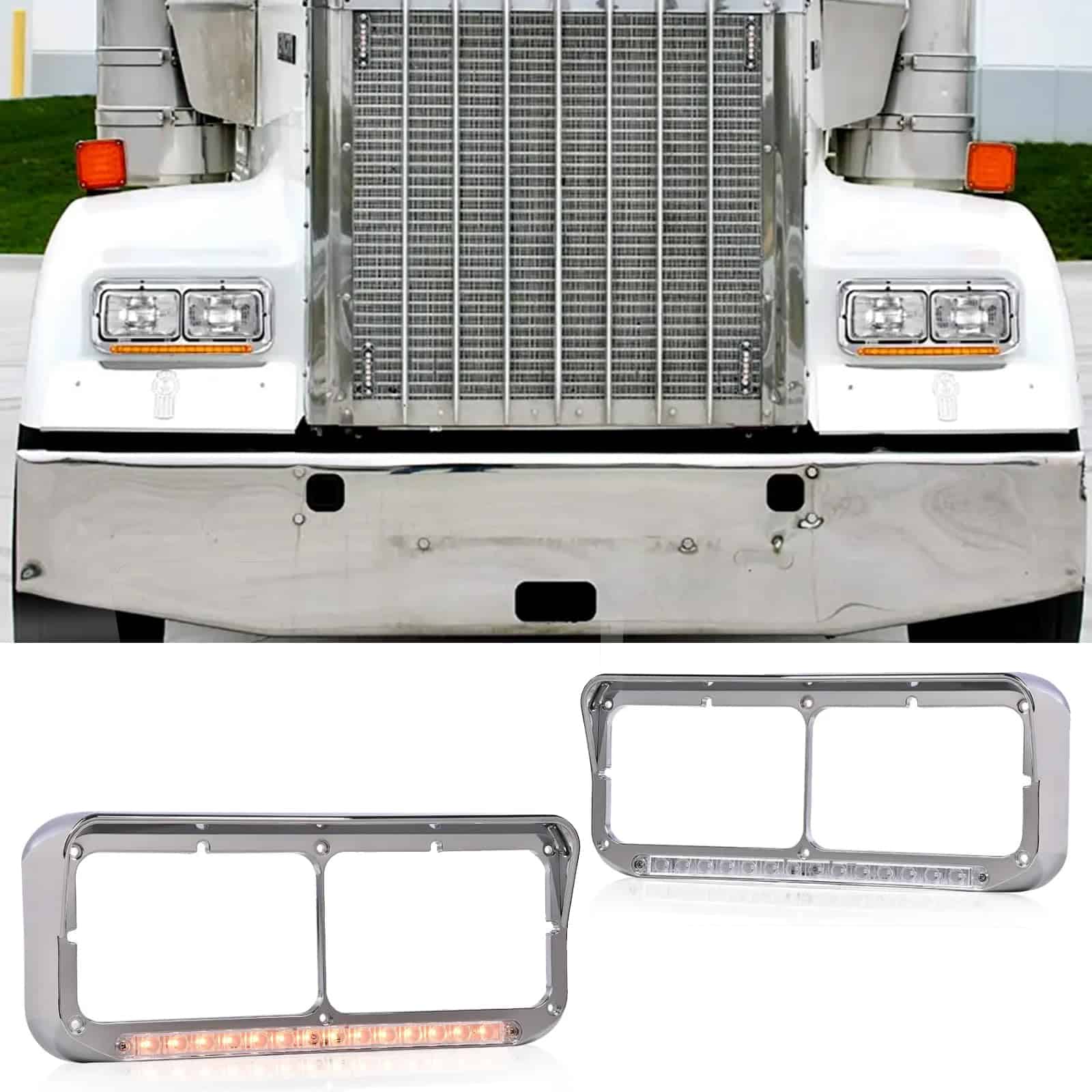 Bisel de faro cromado, se adapta a la base de la carcasa