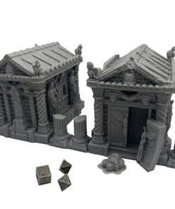 Escena de casas e iglesias Hautico, ruinas, arquitectura,