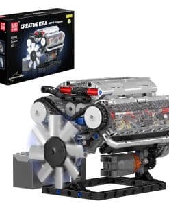 Mould King Technic Visible V-8 Motor Model Building Toys