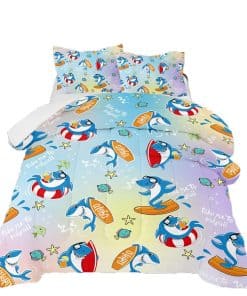 BBchose Juego de Ropa de Cama 3D de Tiburón Surf de Hawaiía