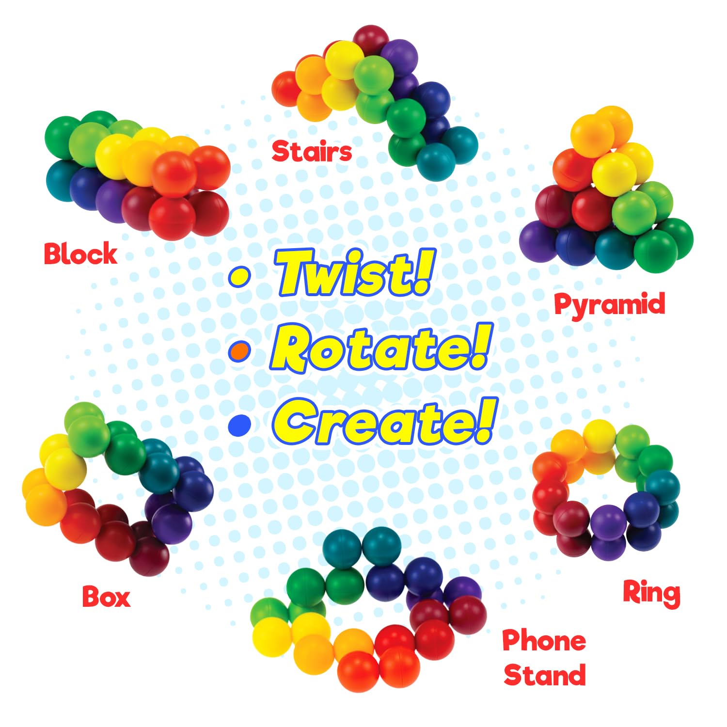 JA-RU Twist-E Beads Fidget Toy (24 Juguetes) Juegos de - Imagen 5