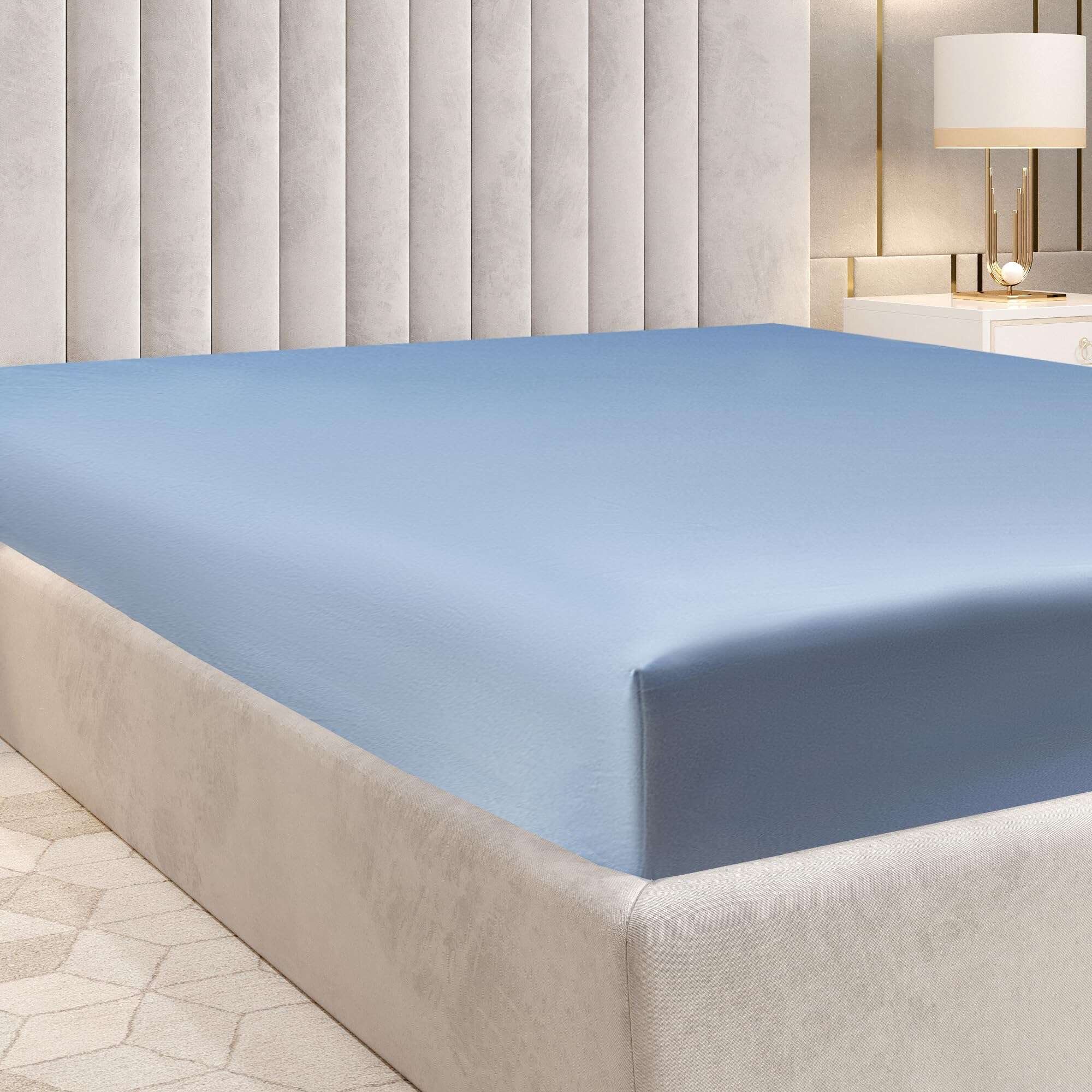 Juego de sábanas ajustables de lino suave 100% algodón