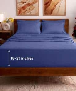 Juego de sábanas California King Mellanni -Azul Nova