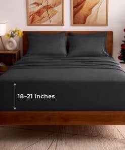 Juego de sábanas Queen Mellanni - Colección -Negro