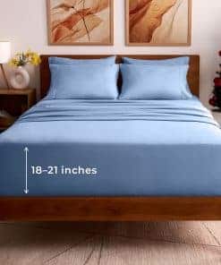 Juego de sábanas California King Mellanni -Azul Cielo