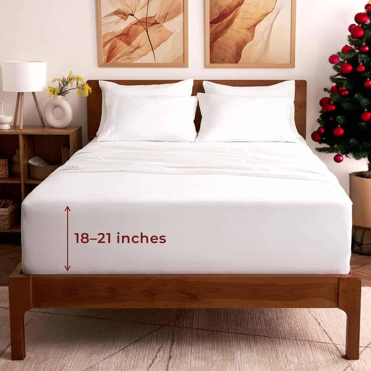 Juego de sábanas Queen Mellanni - Colección -Blanco