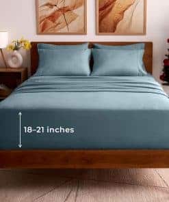 Juego de Sábanas California King Mellanni -Azul Spa