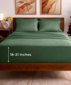 Juego de sábanas California King Mellanni -Verde Salvia