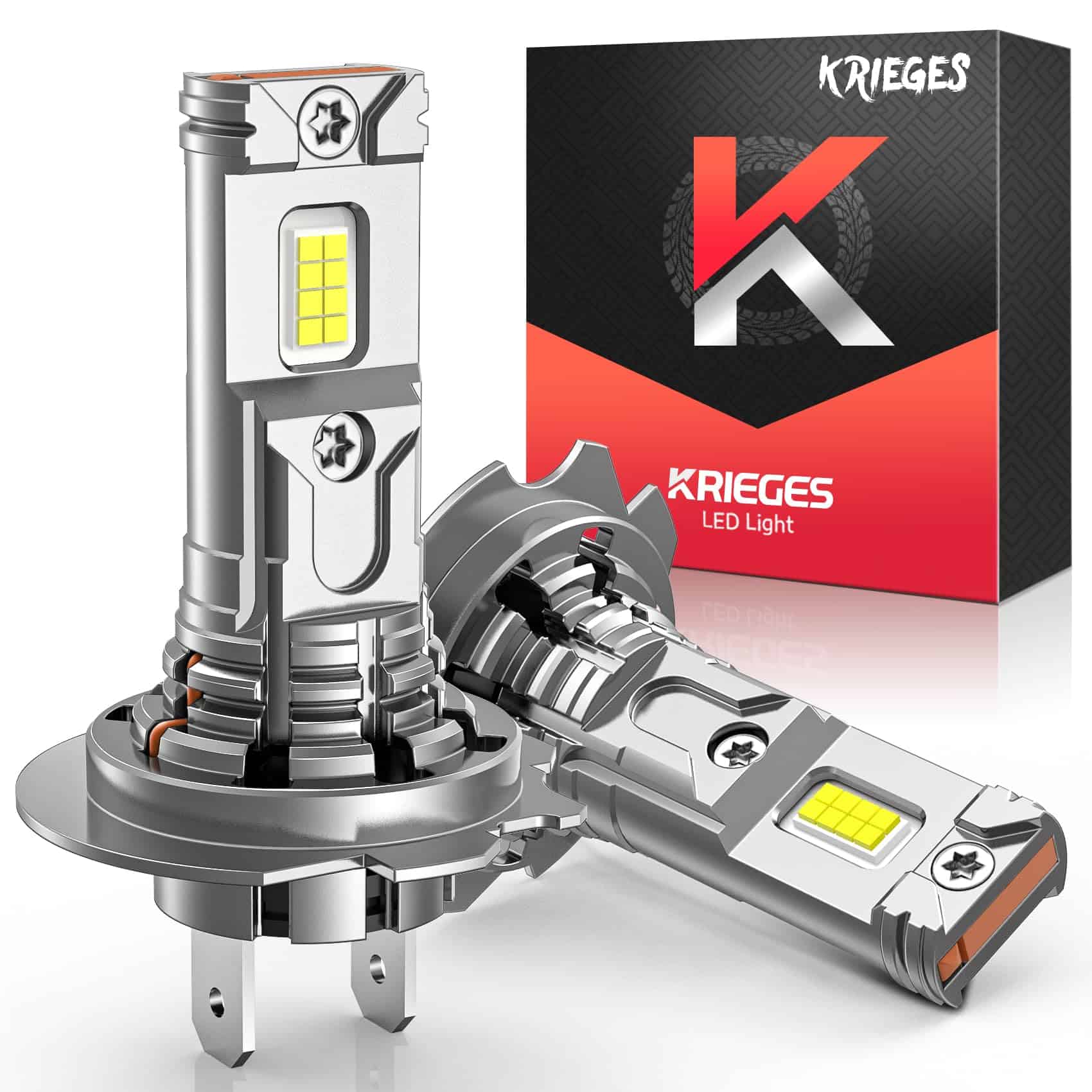 Bombillas LED H7 Krieges 6500K Blanco Frío Súper Brillante,