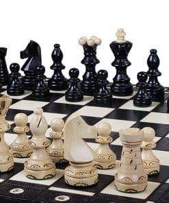 Hermoso Juego de Ajedrez de Madera Hecho a Mano -Negro