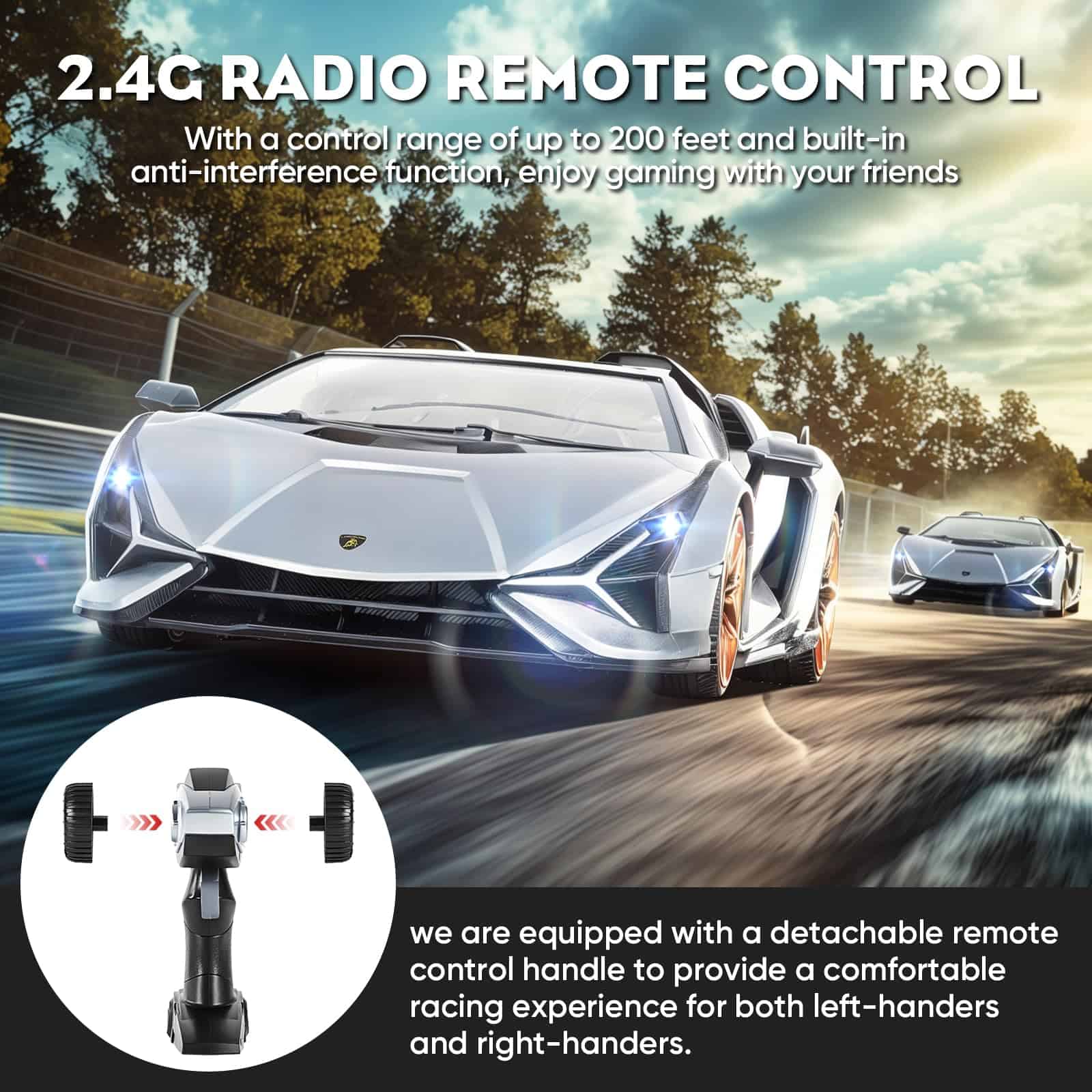 Auto de control remoto MIEBELY Lamborghini, Auto de Juguete - Imagen 4