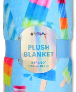 Manta de felpa suave con estampado de helado 56" x 60" -