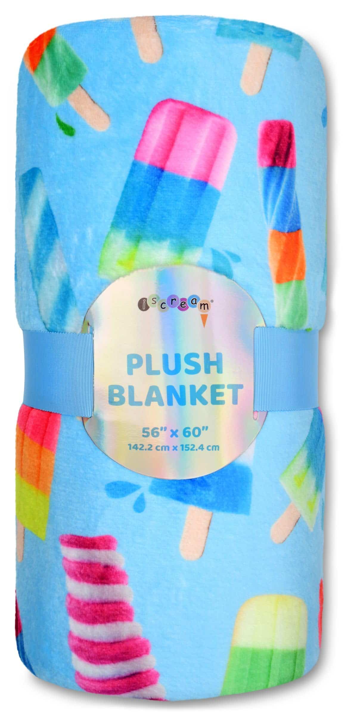 Manta de felpa suave con estampado de helado 56" x 60" -