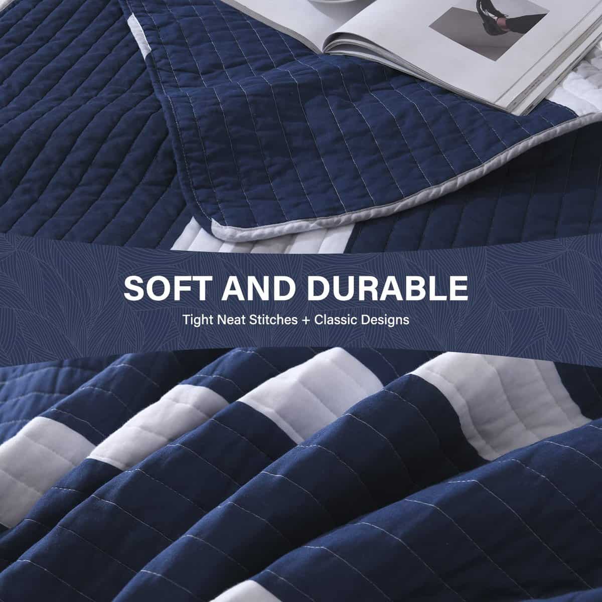 Set de Colcha King Size SahSahCasa, 100% Algodón, Colcha a - Imagen 6