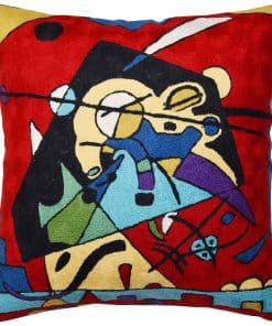 Funda de Cojín Roja Kashmir Designs Kandinsky Harmony