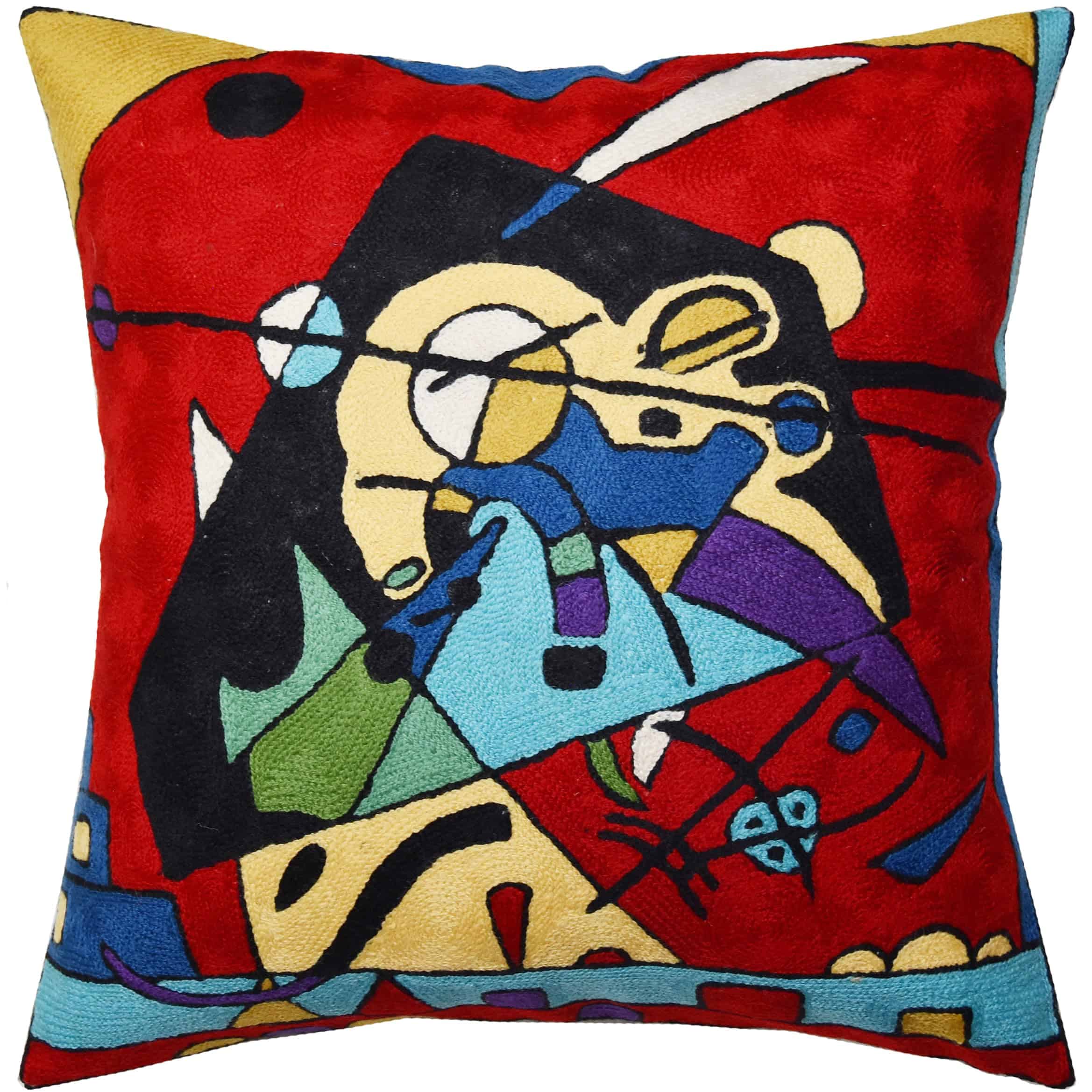 Funda de Cojín Roja Kashmir Designs Kandinsky Harmony