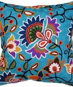 Funda de almohada floral en turquesa con diseño de Kashmir