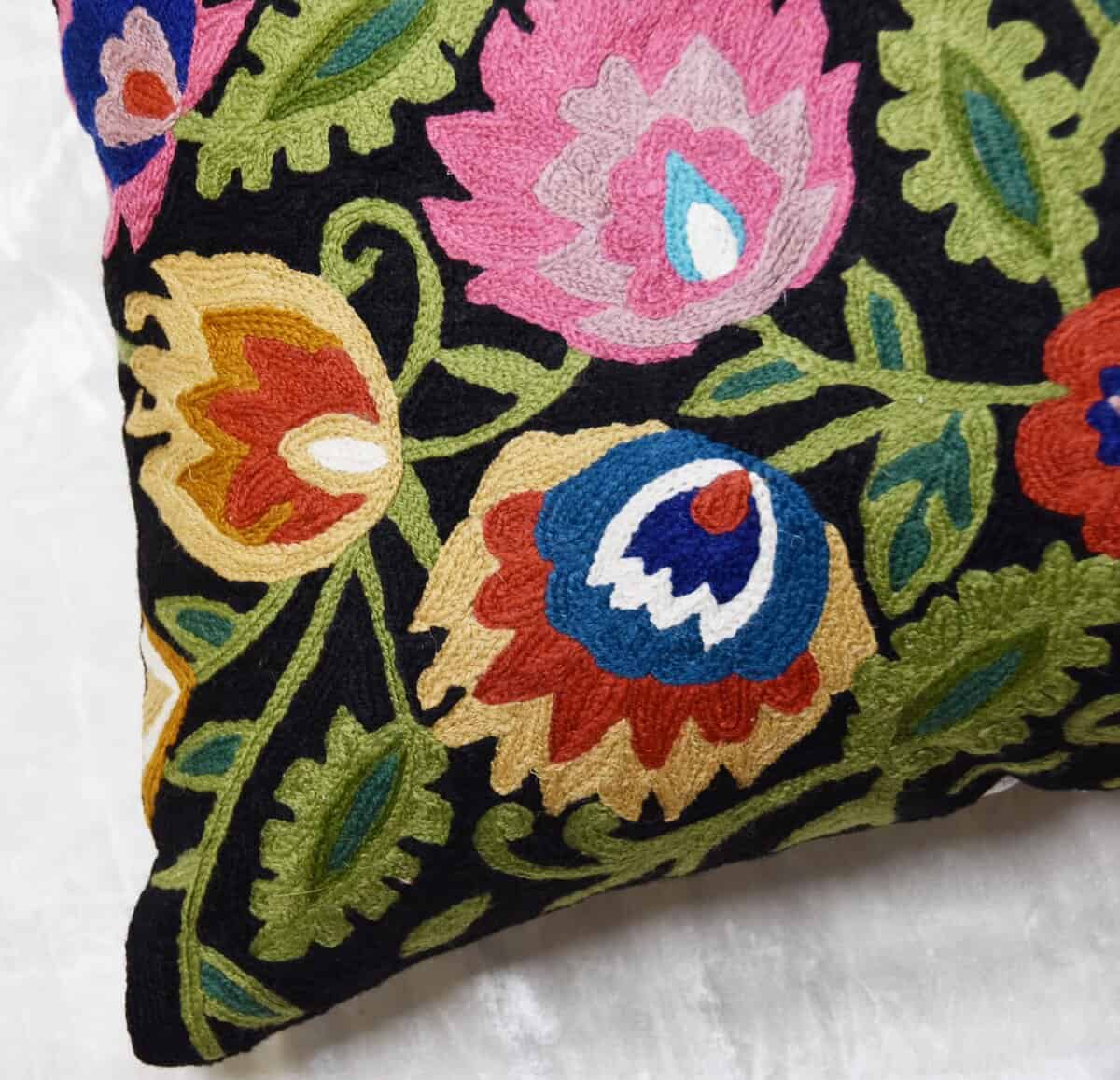 Funda de almohada floral Poland Negro Funda de cojín floral - Imagen 6